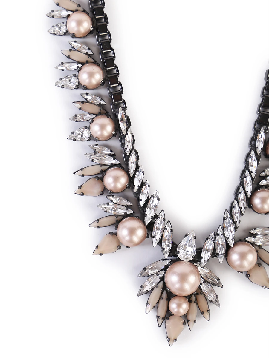 Колье с жемчугом и кристаллами Swarovski